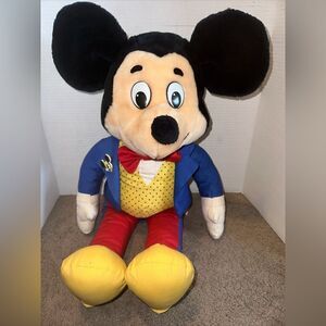 Vintage Walt Disney Mickey Mouse Tuxedo Plush 26" Doll Knickerbocker Stuffed
